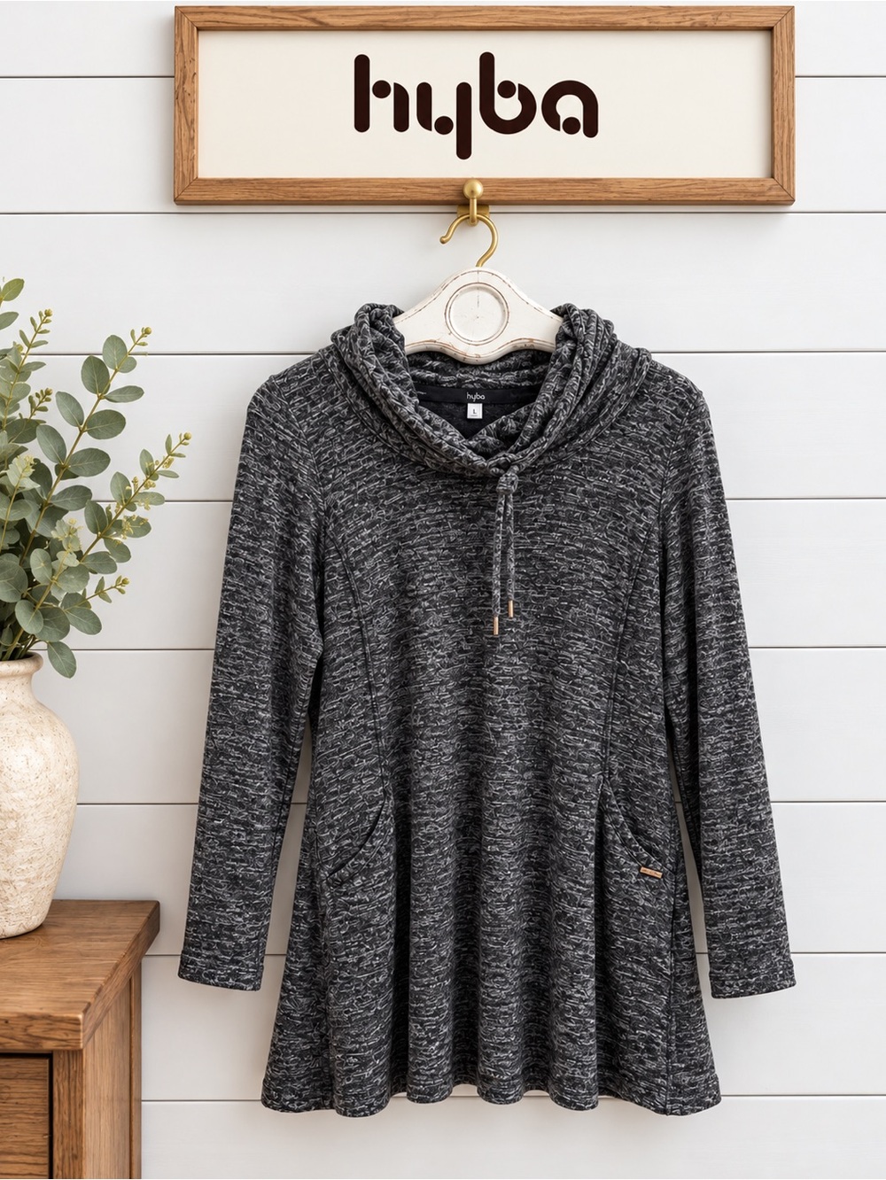 HYBA Heather Grey Tunic Dress – Size L